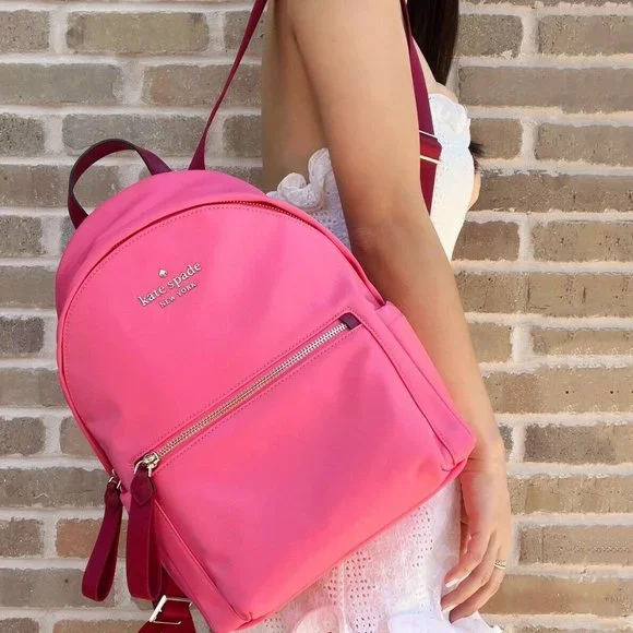 NWT Kate Spade Nylon Medium Backpack Pink NWT Kate Spade Chelsea Medium Nylon Backpack Dark Pink Baja  main image 3